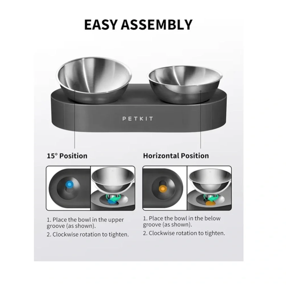 Raised/Elevated Stainless Steel Cat/Dog Food Dishes